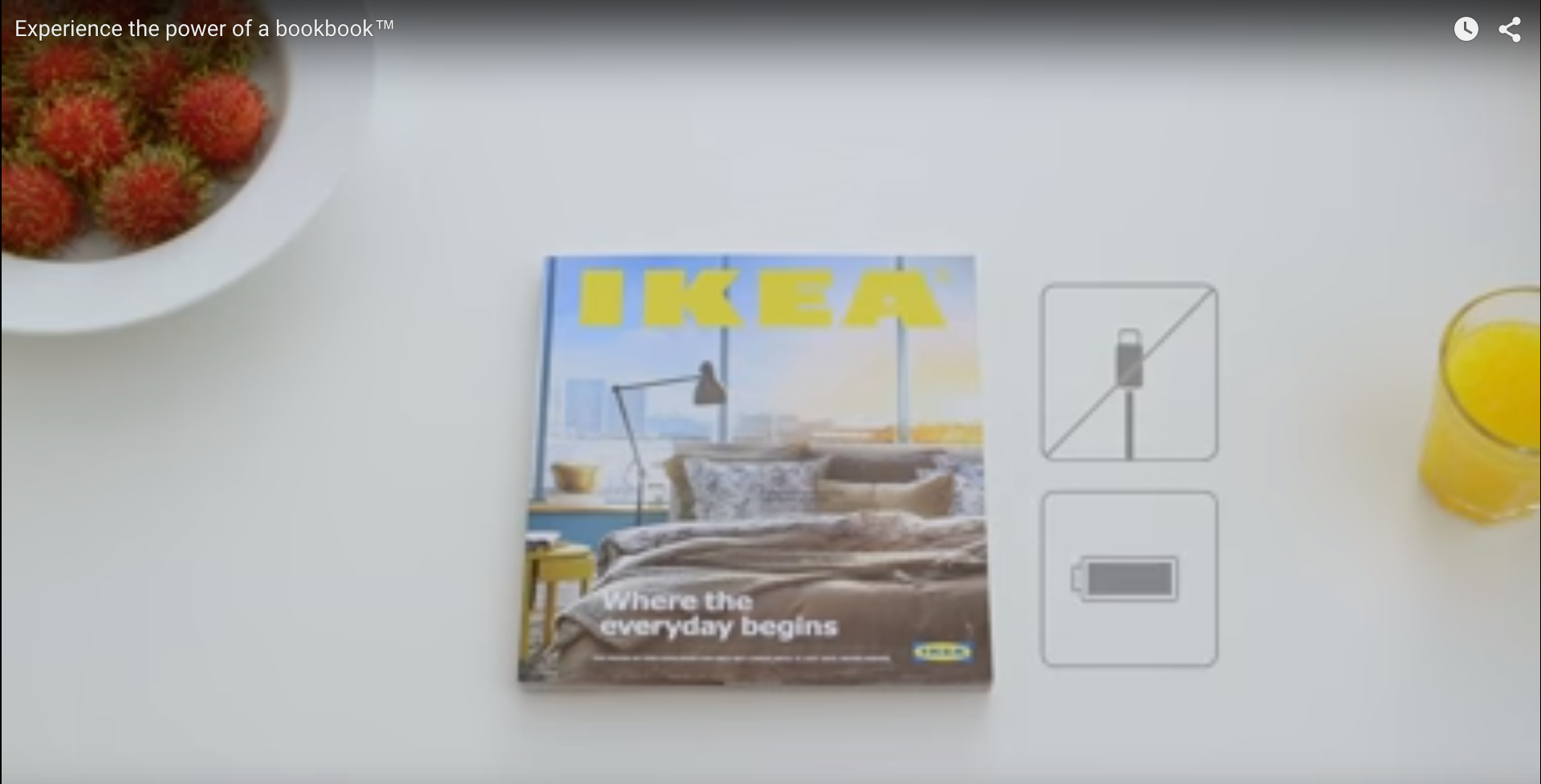 Its commercial video used an Apple-like asthetic to show the simple navigation of its paper catalog