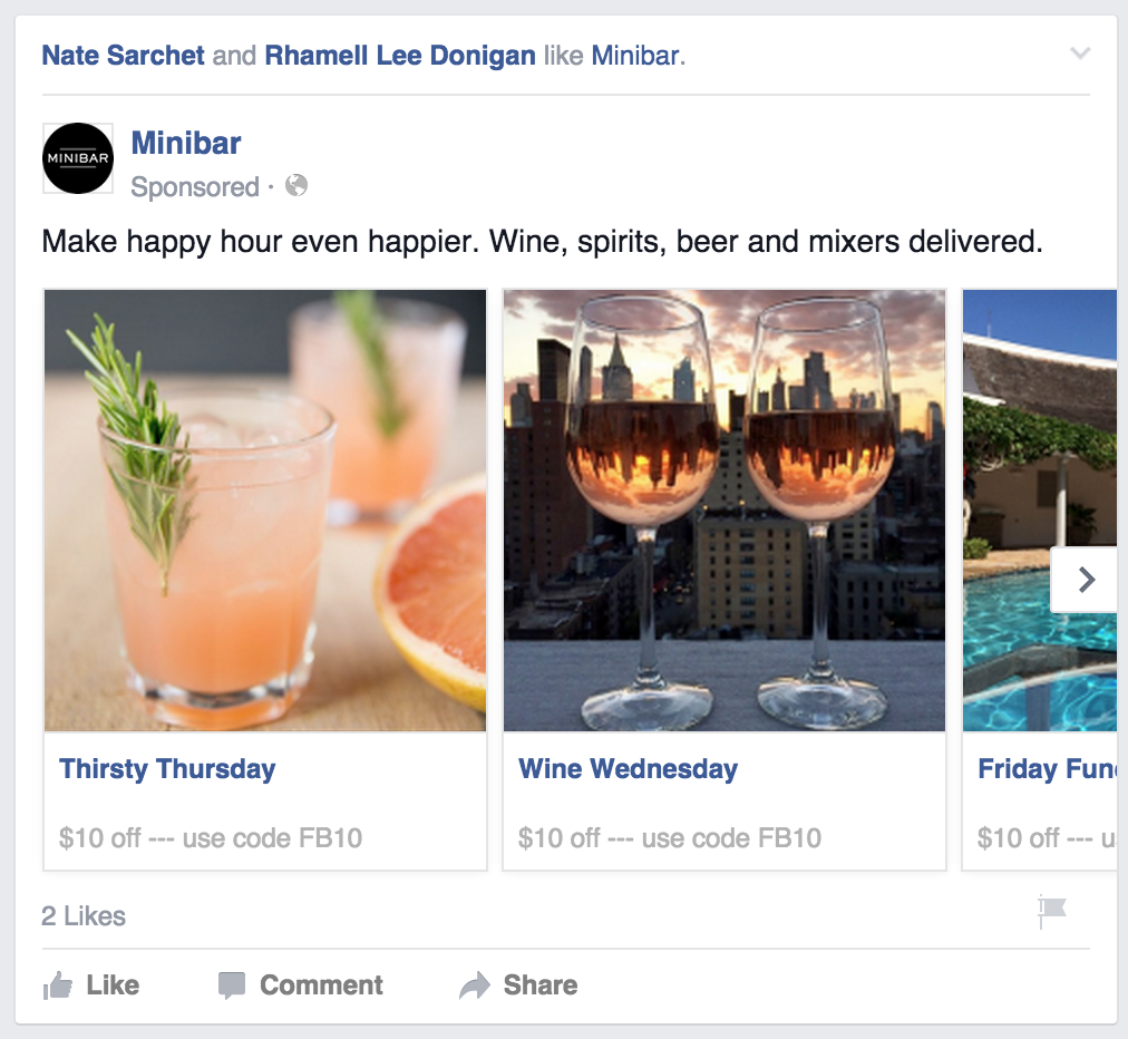 facebook ad carousel