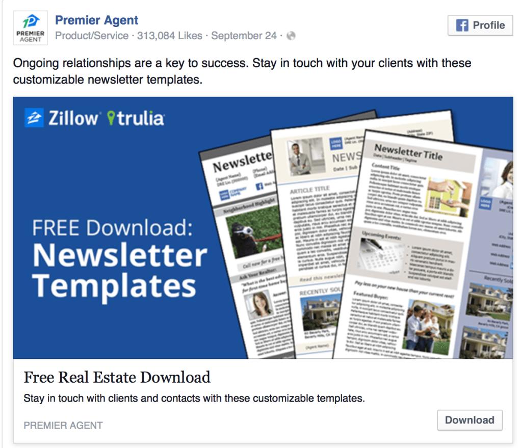 facebook lead ad example