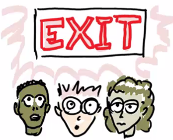 Why are so many visitors drawn to the exit?