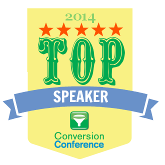 Conversion Conference Top Speaker 2014 badge joel harvey