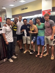 While getting fitted for tuxes for our friend's wedding, we decided not to rent shoes.