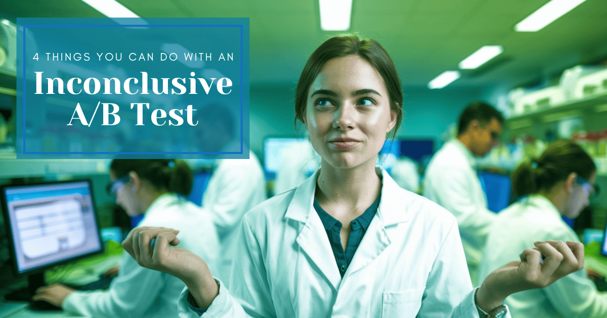 Young scientists shrugs as she looks up and to the left, at the title of the article.