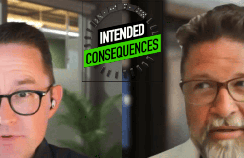 Brian Massey and Andy Crestodina are pictured. The Intended Consequences Podcast logo is displayed.