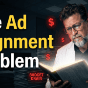 Brian Massey reading a book. The title says "The Ad Alignment Problem"