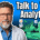Brian Massey in a lab coat and a data monster in the background. The caption says "Talk to your analytics"