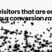 "The visitors that are eating your conversion rate" with bugs attacking the words "your conversion rate"