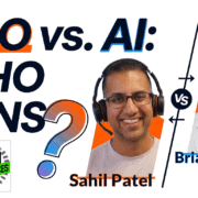 CRO vs. AI. Who Wins? Images of Sahil Patel and Brian Massey