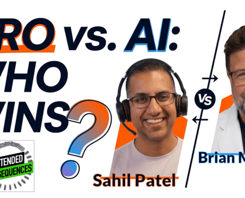 CRO vs. AI. Who Wins? Images of Sahil Patel and Brian Massey