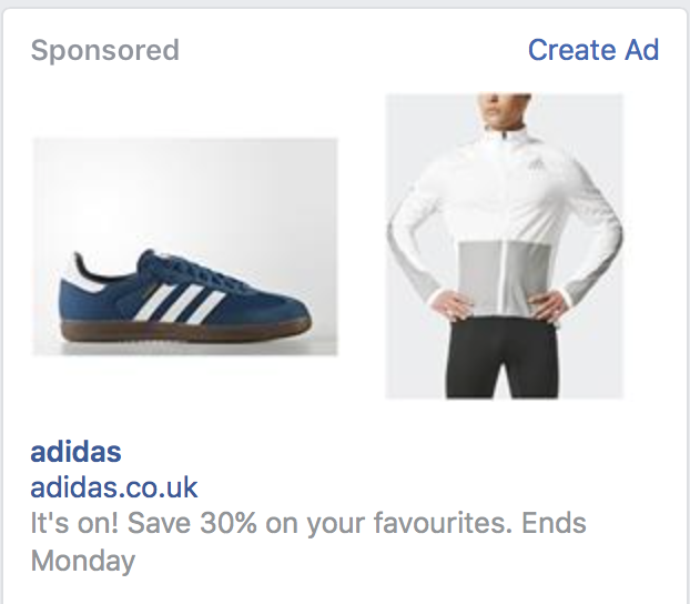 An example of a "hard sell" retargeting ad. An example of a "hard sell" retargeting ad.