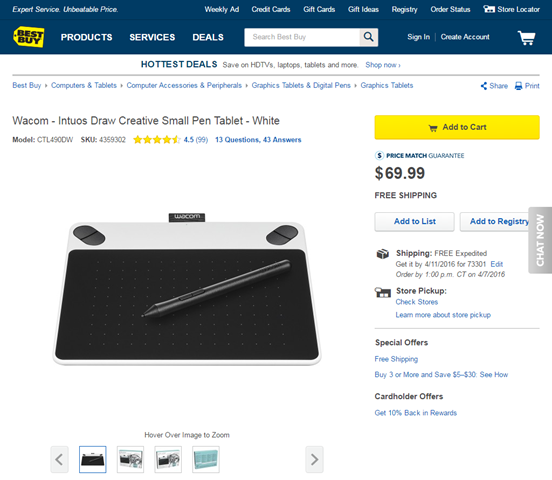 Best Buy communicates emotions of service and trust on its product pages.
