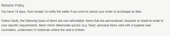 Easy return policy