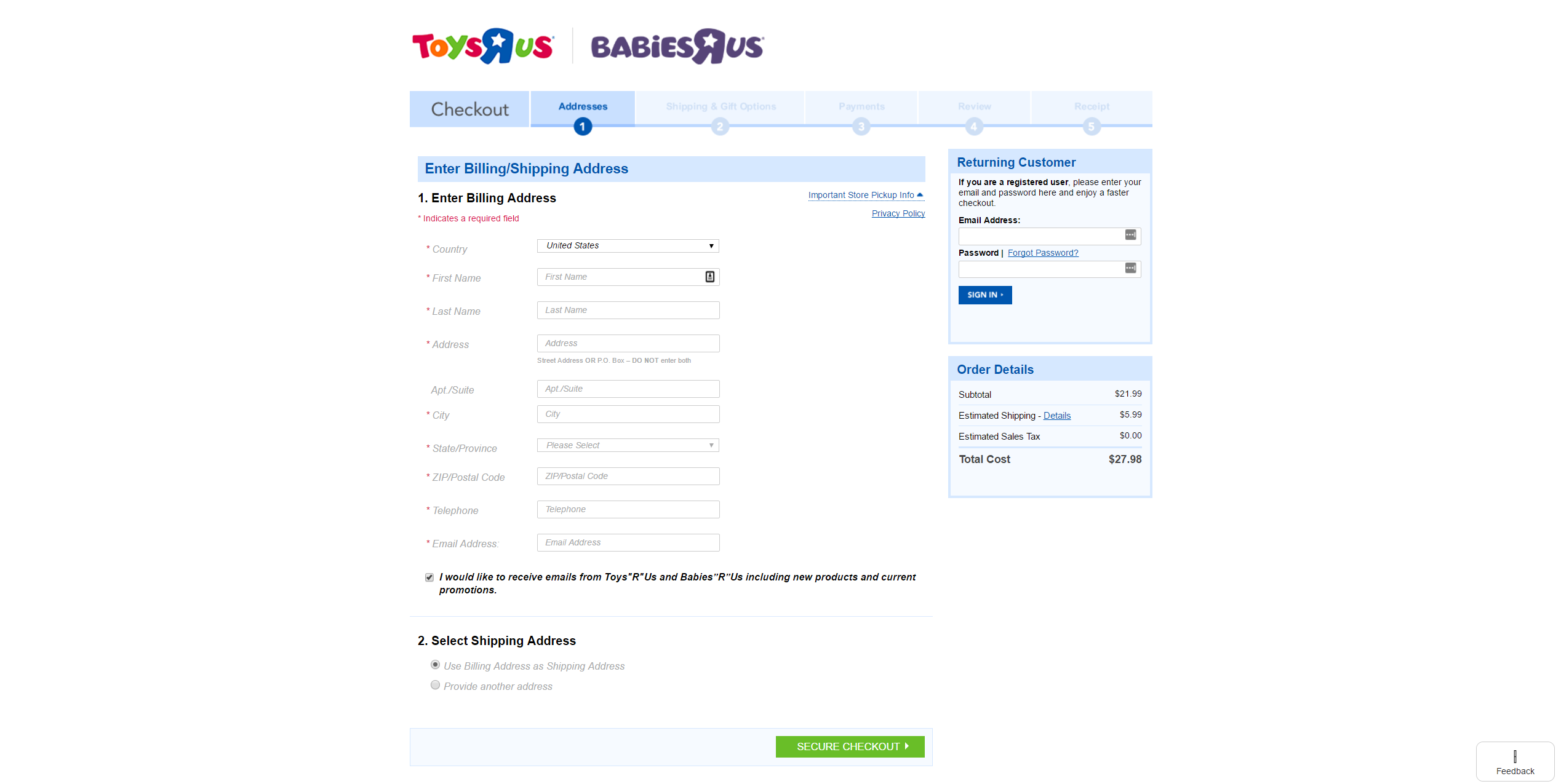 Use Billing Address