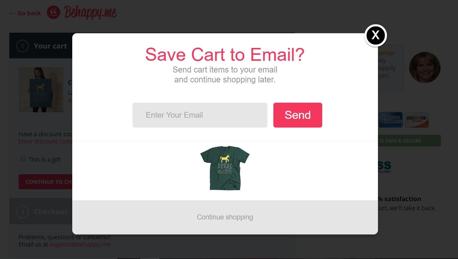 save cart to email